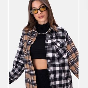 NWT- Belmont’s Color-Block Plaid Jacket